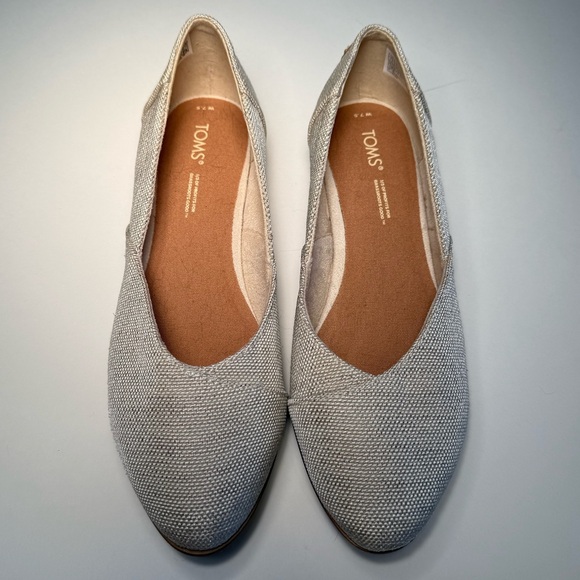 Toms Beige Linen Women's Ballet Flats - Picture 7 of 7